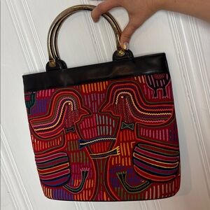 🖤 Morris Moskowitz Handcrafted Embroidered Leather Bag – One-of-a-Kind